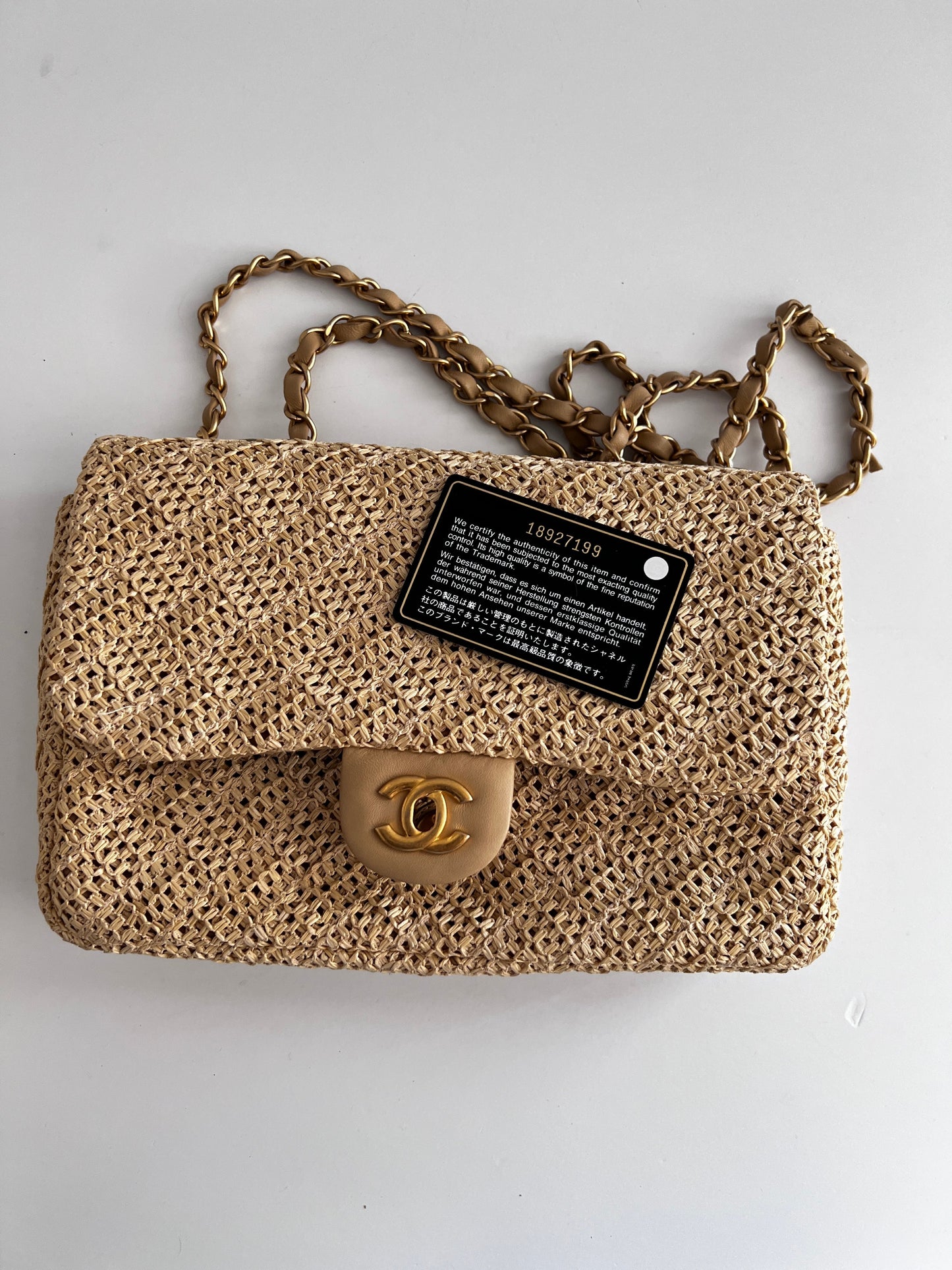 Chanel Paris-Athens Crochet Raffia Medium Single Flap Bag