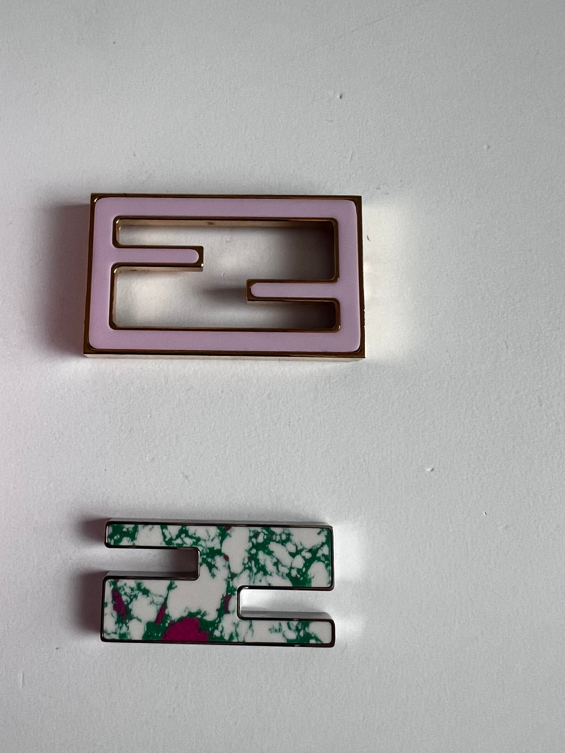 Fendi pink sequins replaceable magnetic buckle baguette