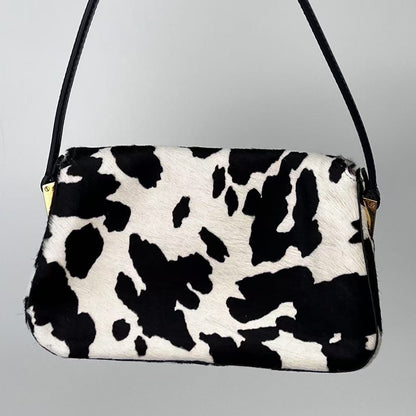 Fendi baguette mini mamma pony hair shoulder bag