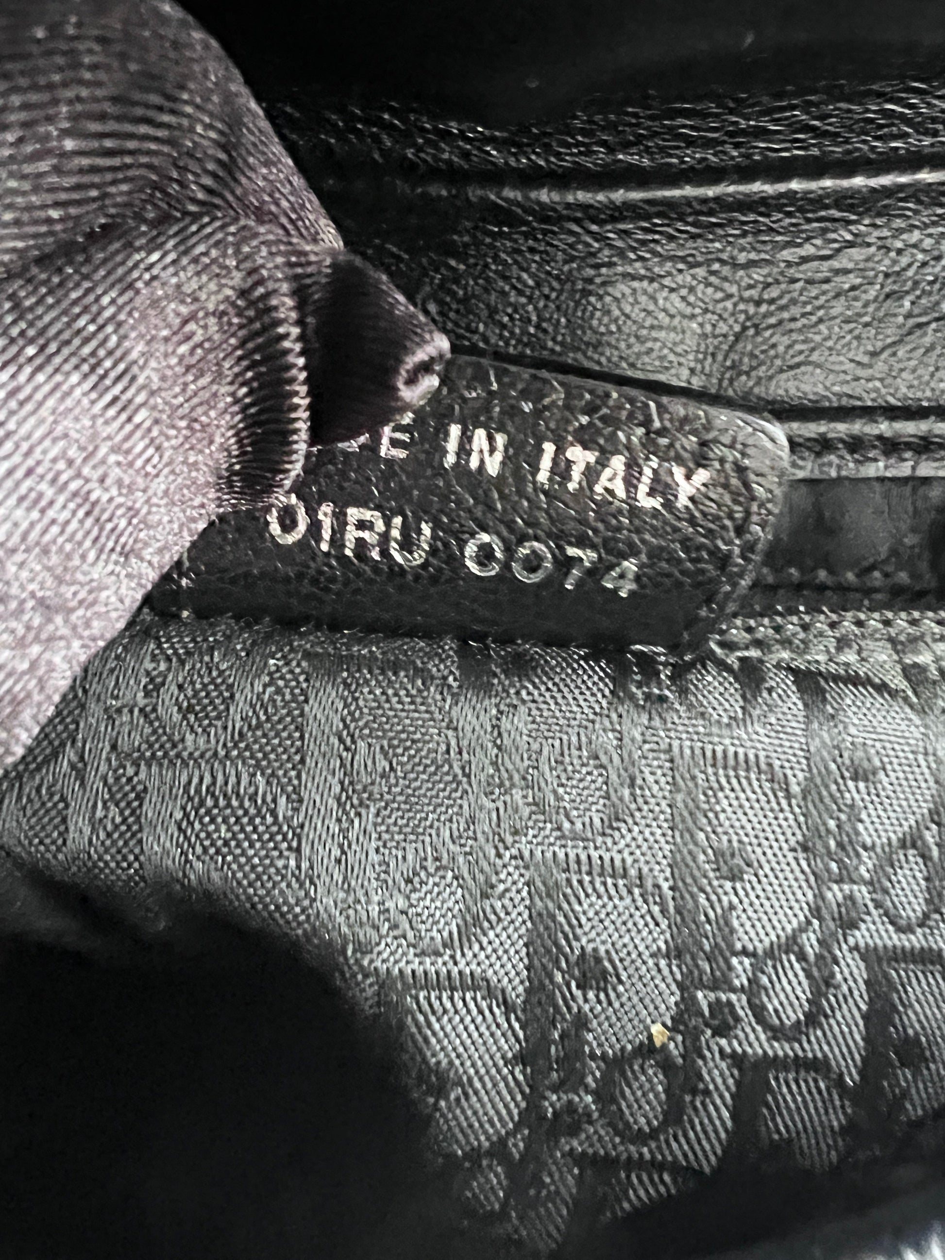 Pre-Owned Vintage Dior calf leather black saddle bag