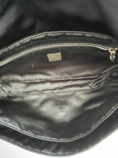 Vintage Fendi Black Satin baguette