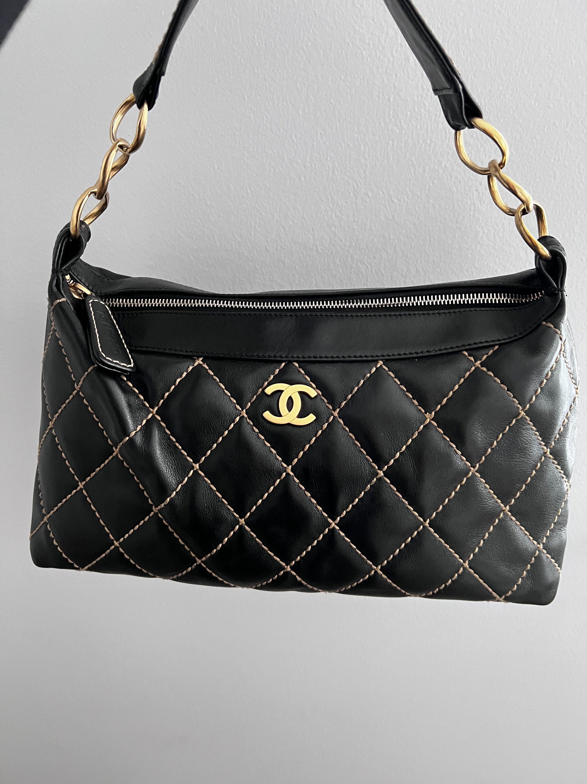 Vintage Chanel CC Surpique tote