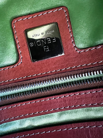 Fendi embroidery leather baguette