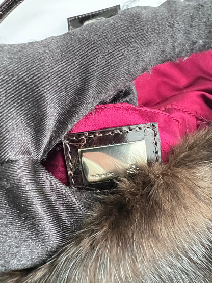 Vintage Fendi brown Mink fur mini baguette