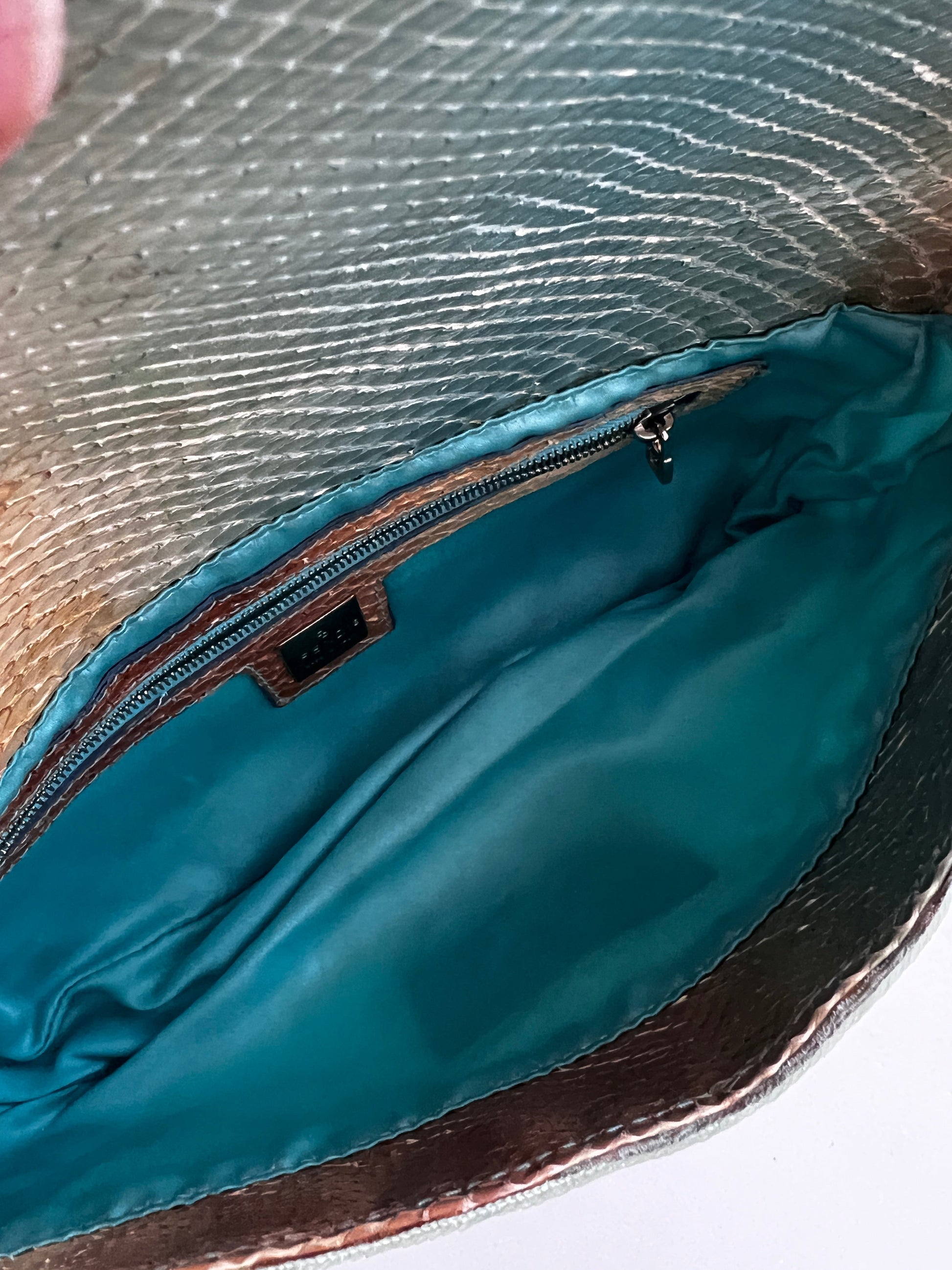 Vintage Fendi Mint Sequin Baguette