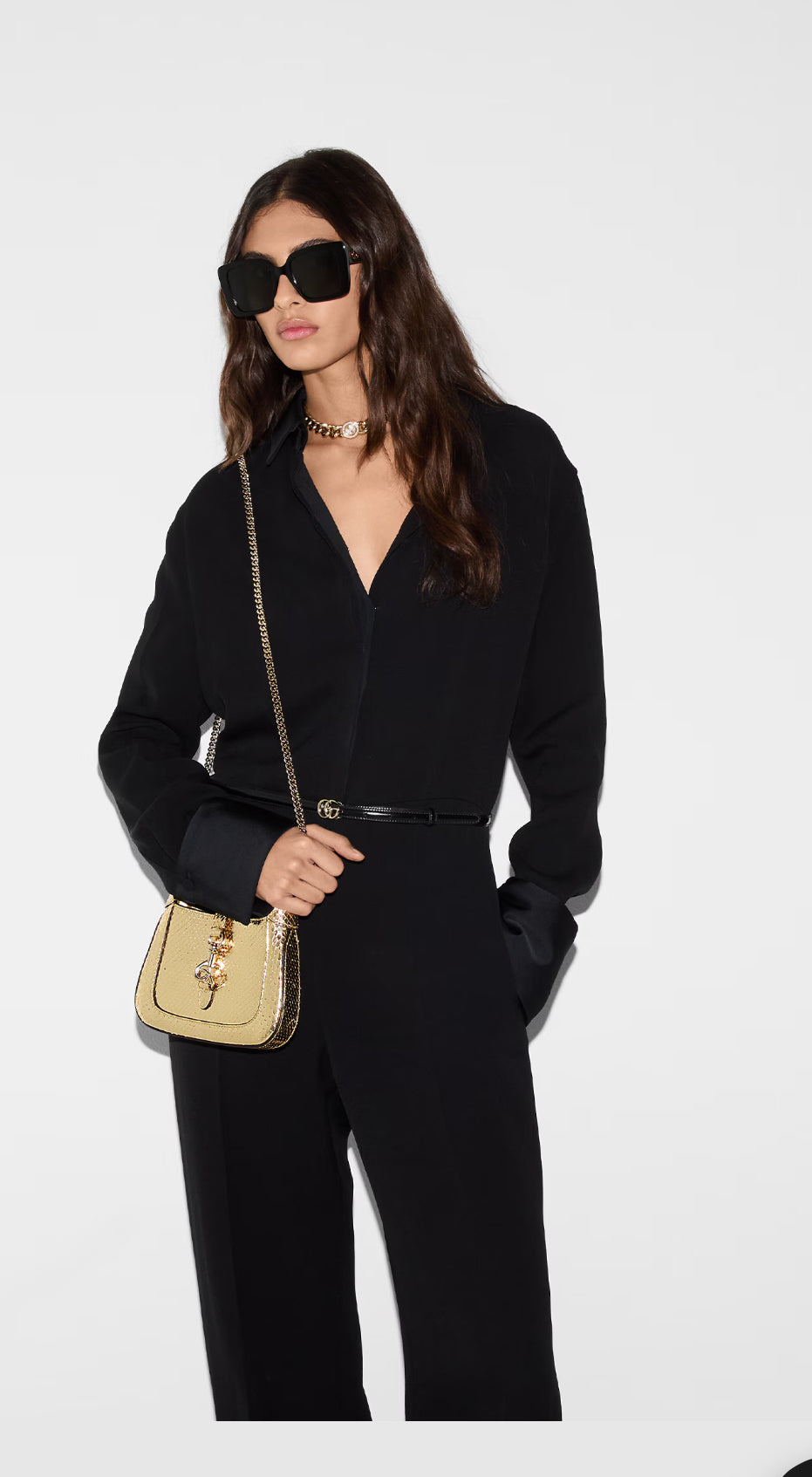 Gucci mini pink Python Notte bag