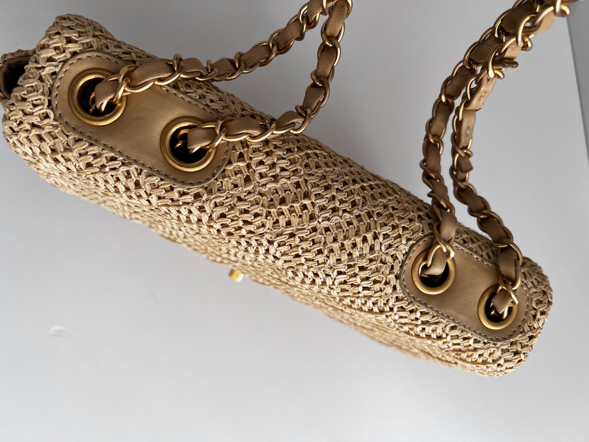 Chanel Paris-Athens Crochet Raffia Medium Single Flap Bag