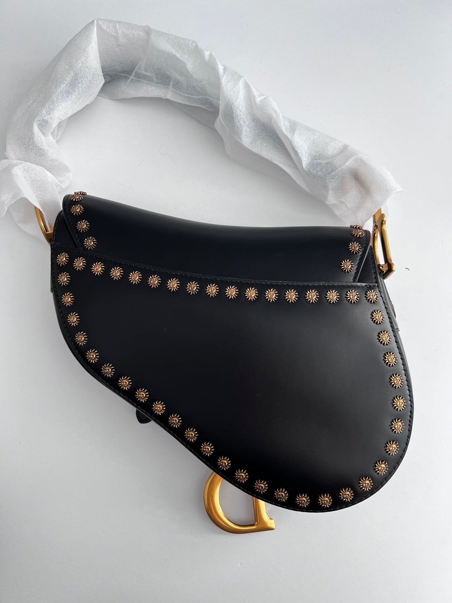 NWOT! Dior black studs saddle bag from 2024 collection