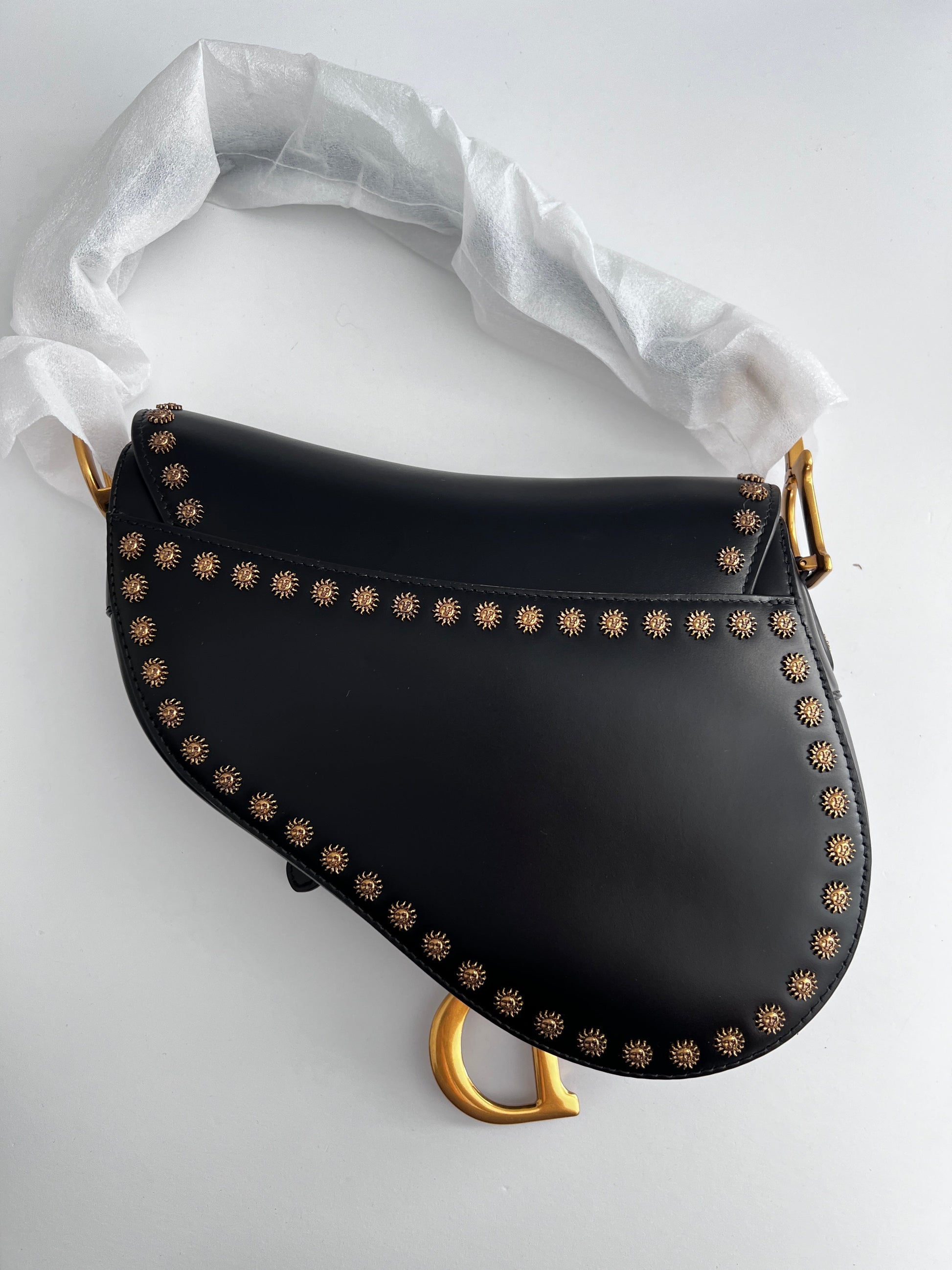 NWOT! Dior black studs saddle bag from 2024 collection