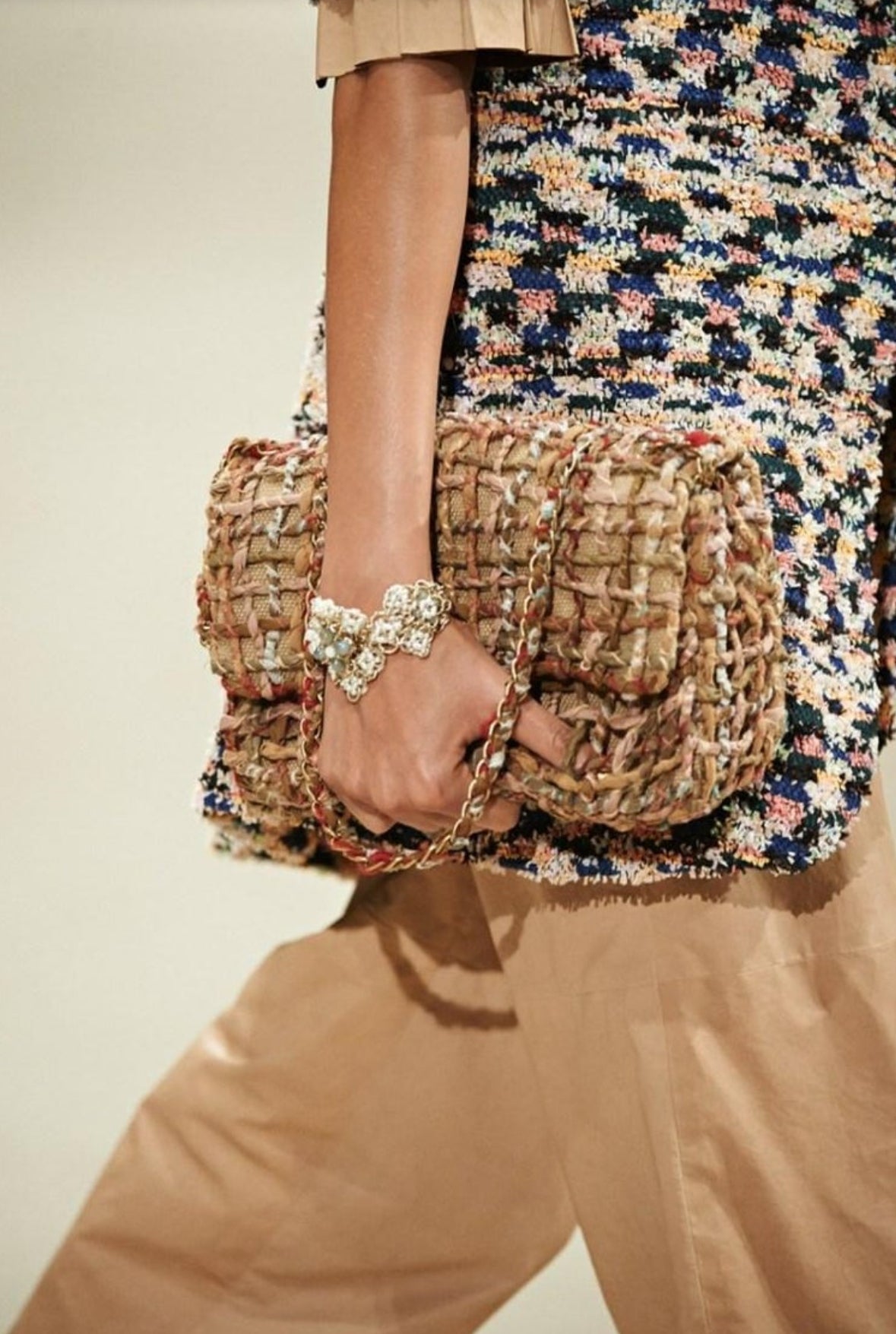 Chanel Limited Edition 2015 Dubai Resort Runway Woven Pom Pom Classic Flap Bag