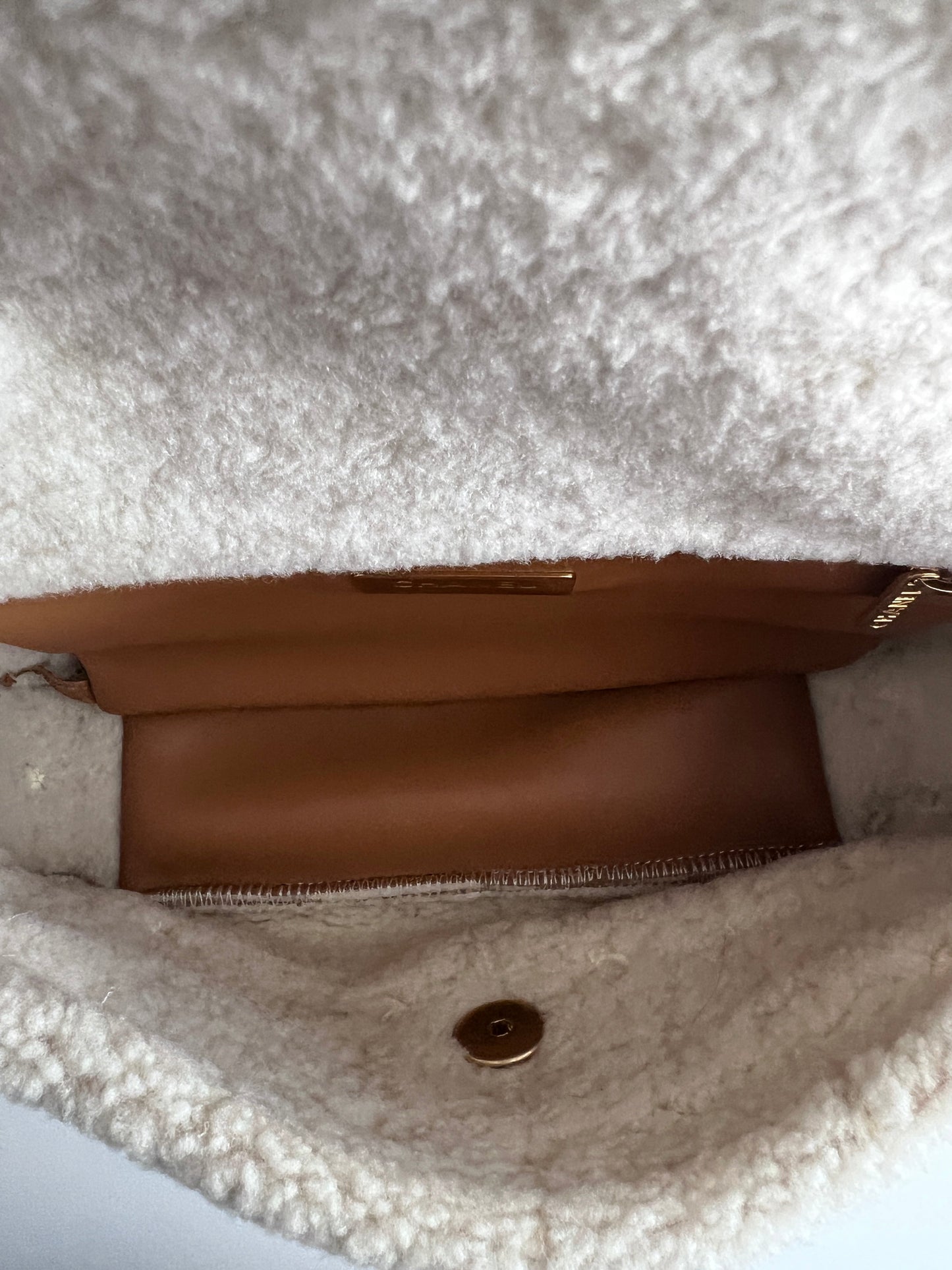 Chanel embroidered shearling 19bag