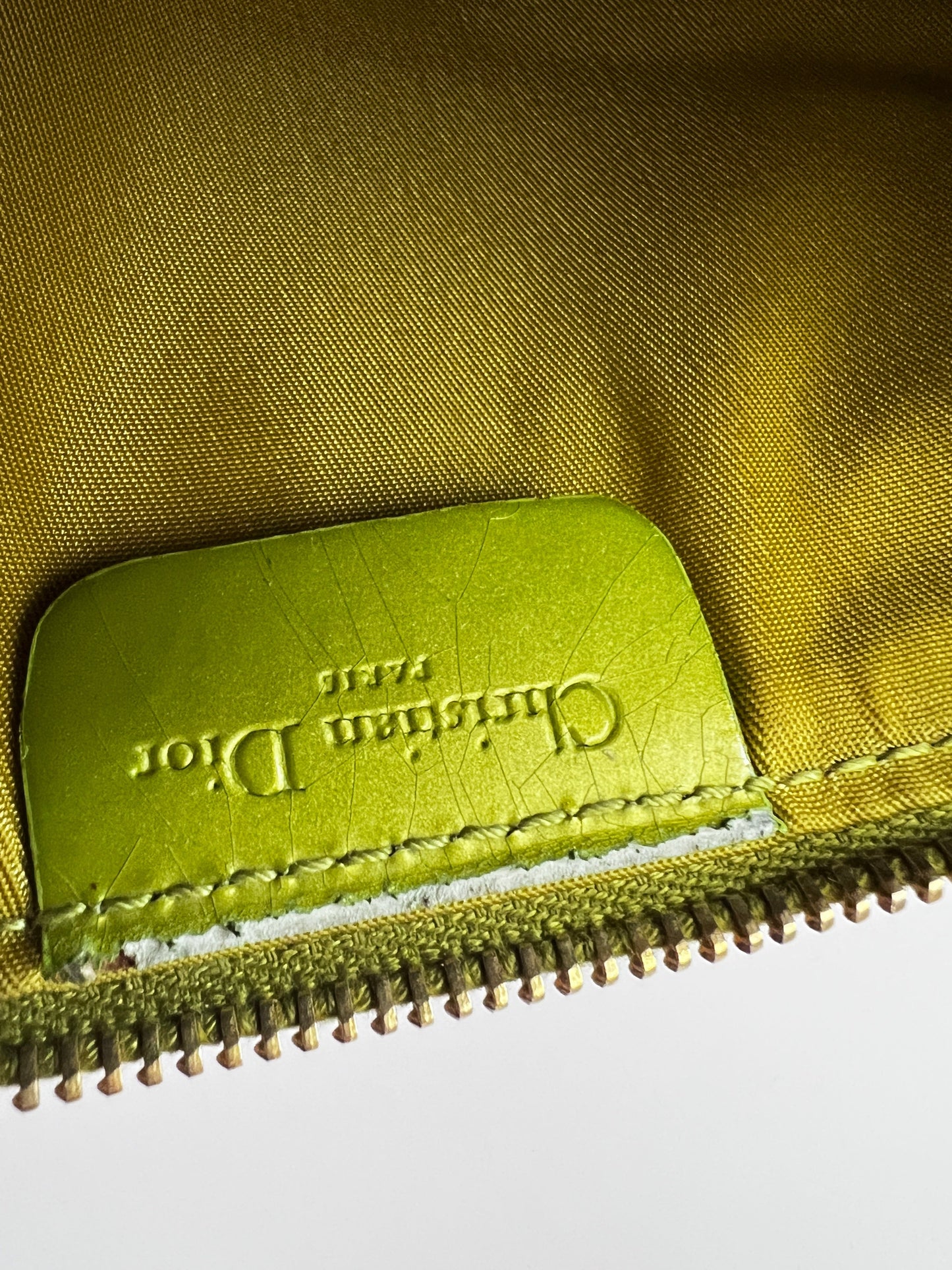 Dior Vintage Small Green Embossed lizard saddle bag
