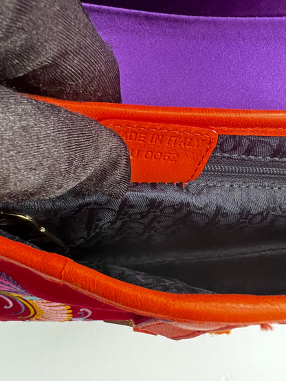 Dior Shanghai embroidered Phoenix satin saddle bag