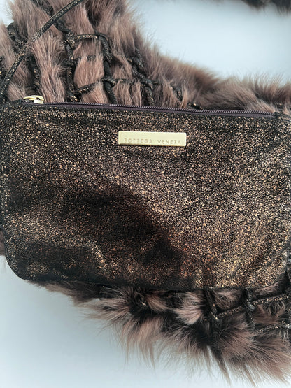 Bottega Veneta fur hobo woven bag