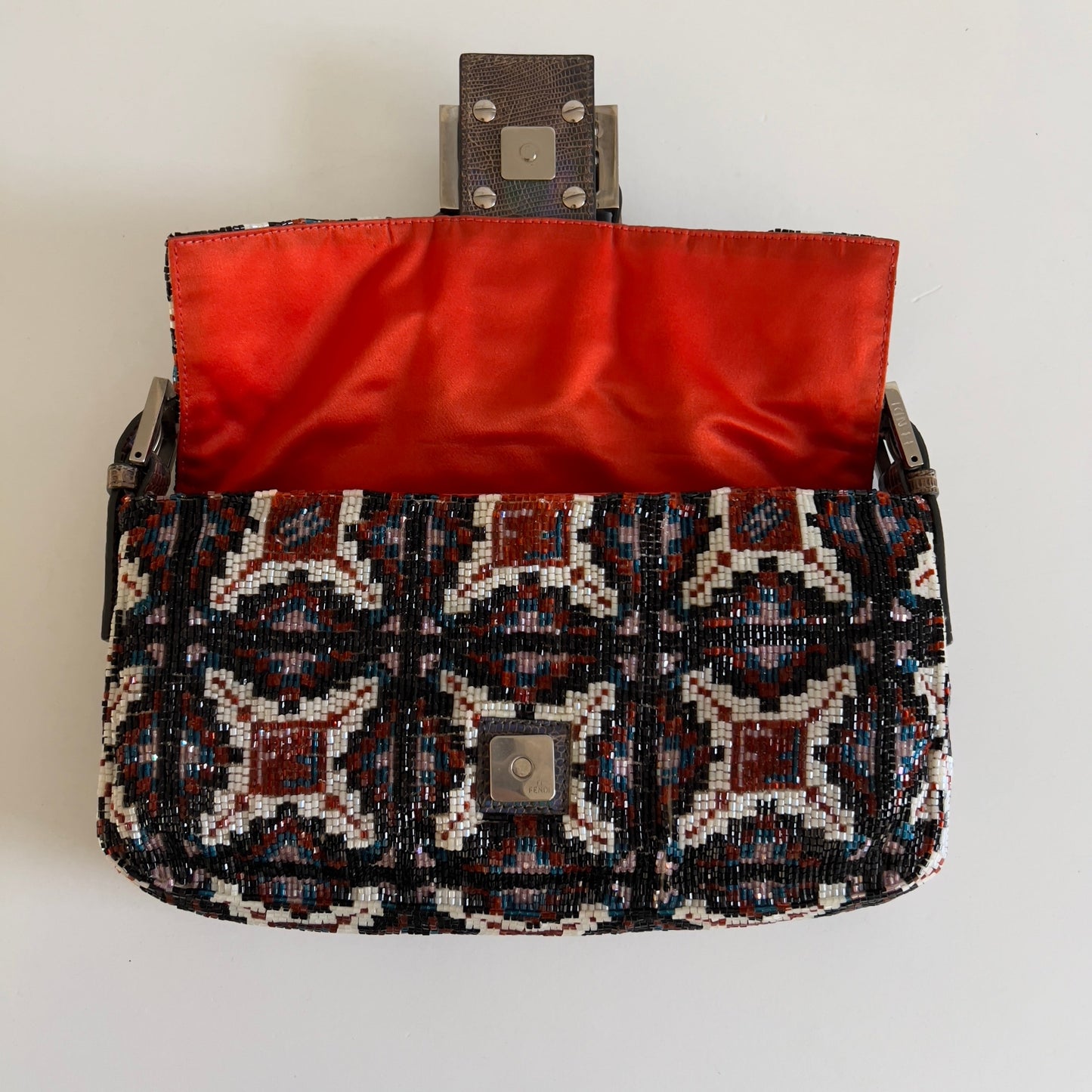 Vintage Fendi Geometric Beaded Baguette