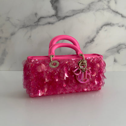 Dior Barbie Pink Sequin D-joy Bag Small Size