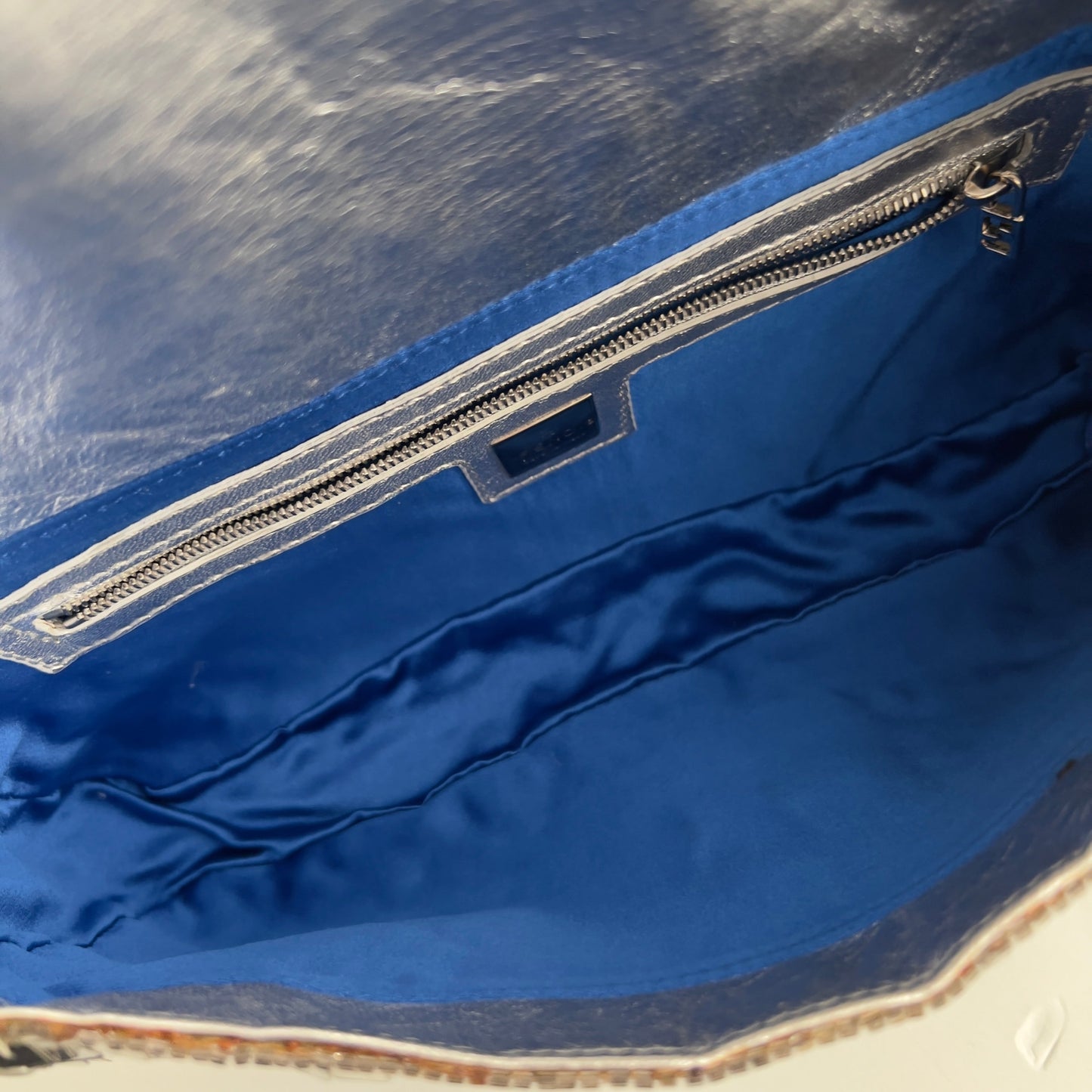 Vintage Fendi silver sequin baguette