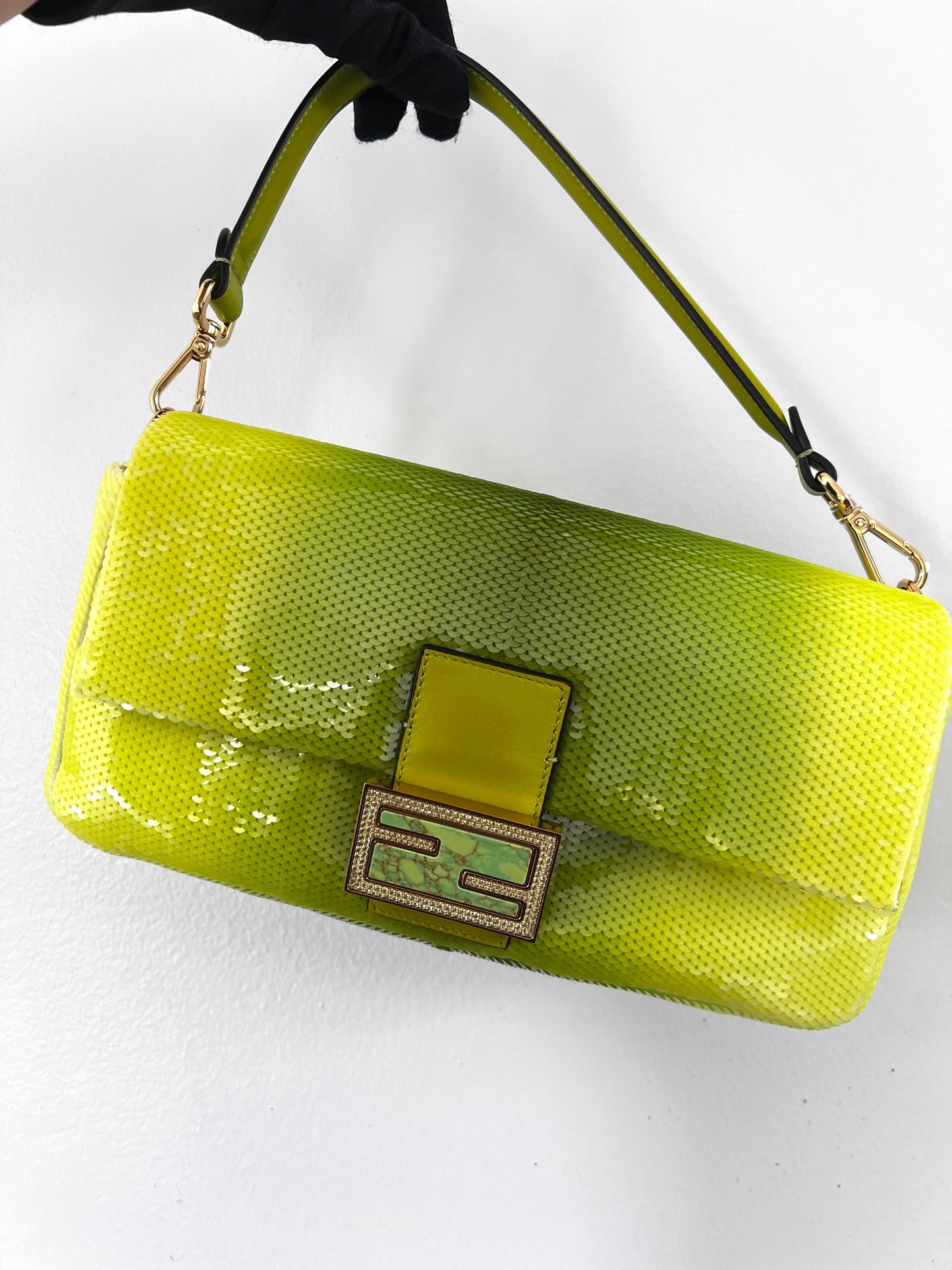 Fendi & SJP's green sequin baguette