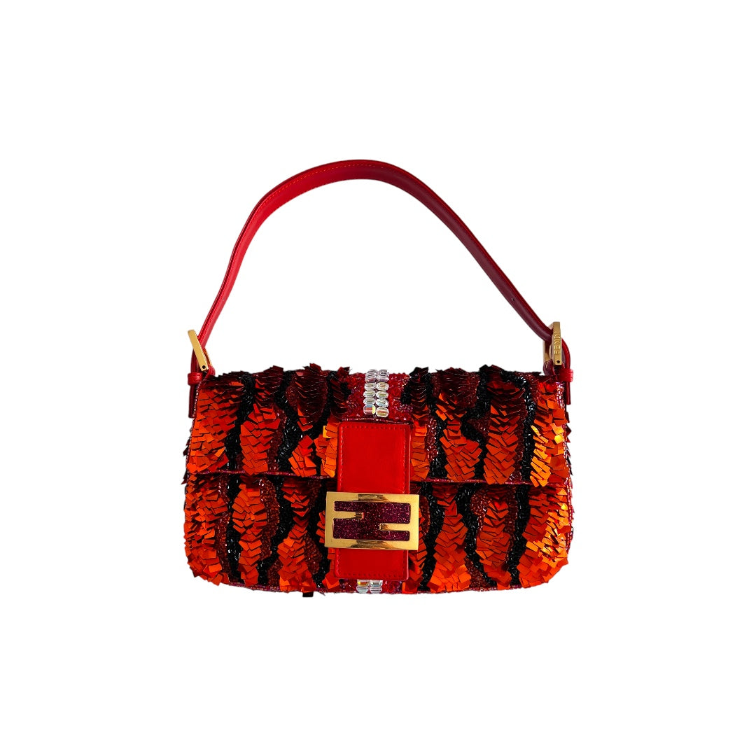 Fendi Vintage Fendi Orange sequin baguette
