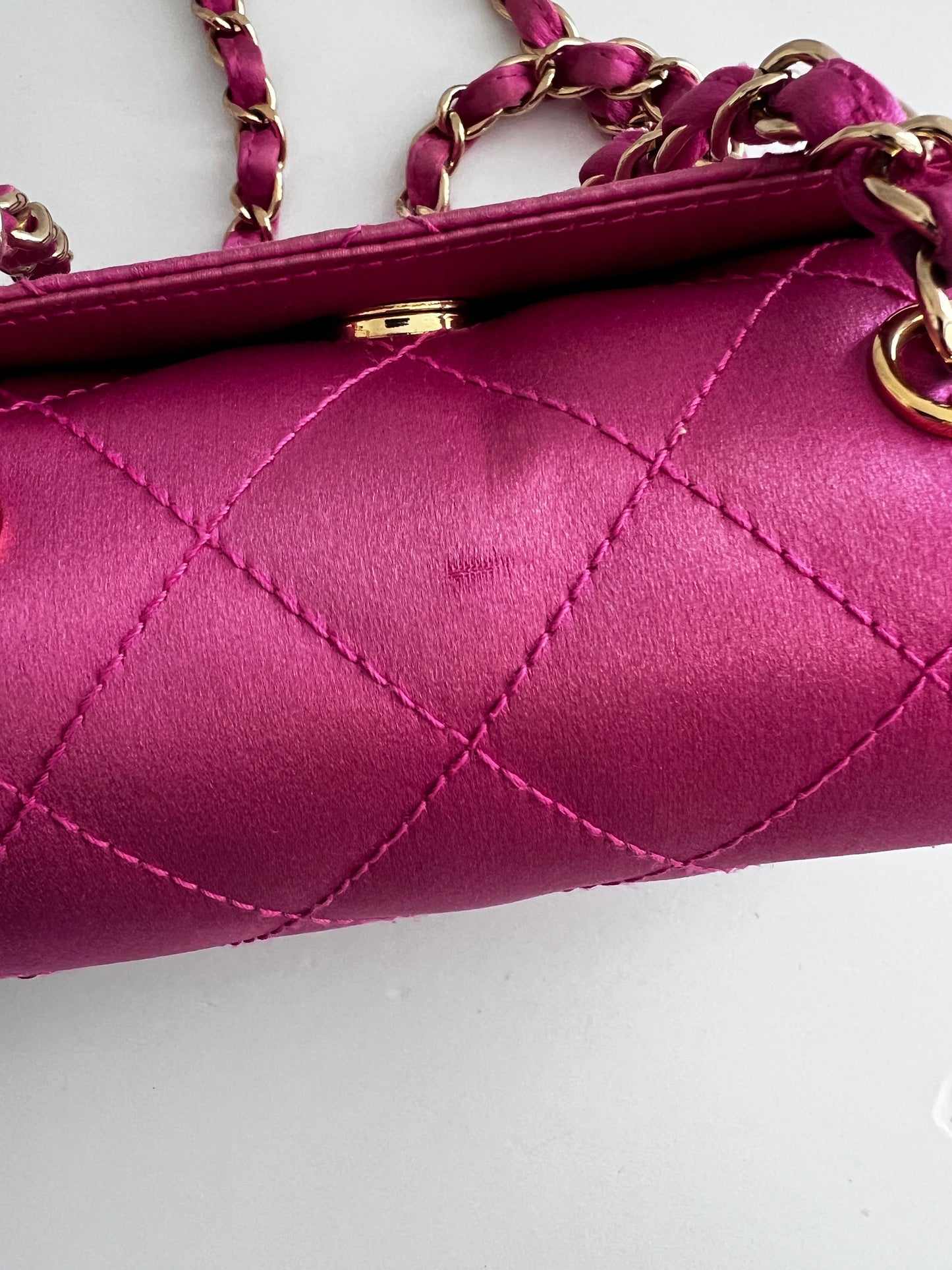 Vintage Chanel pink satin mini bag