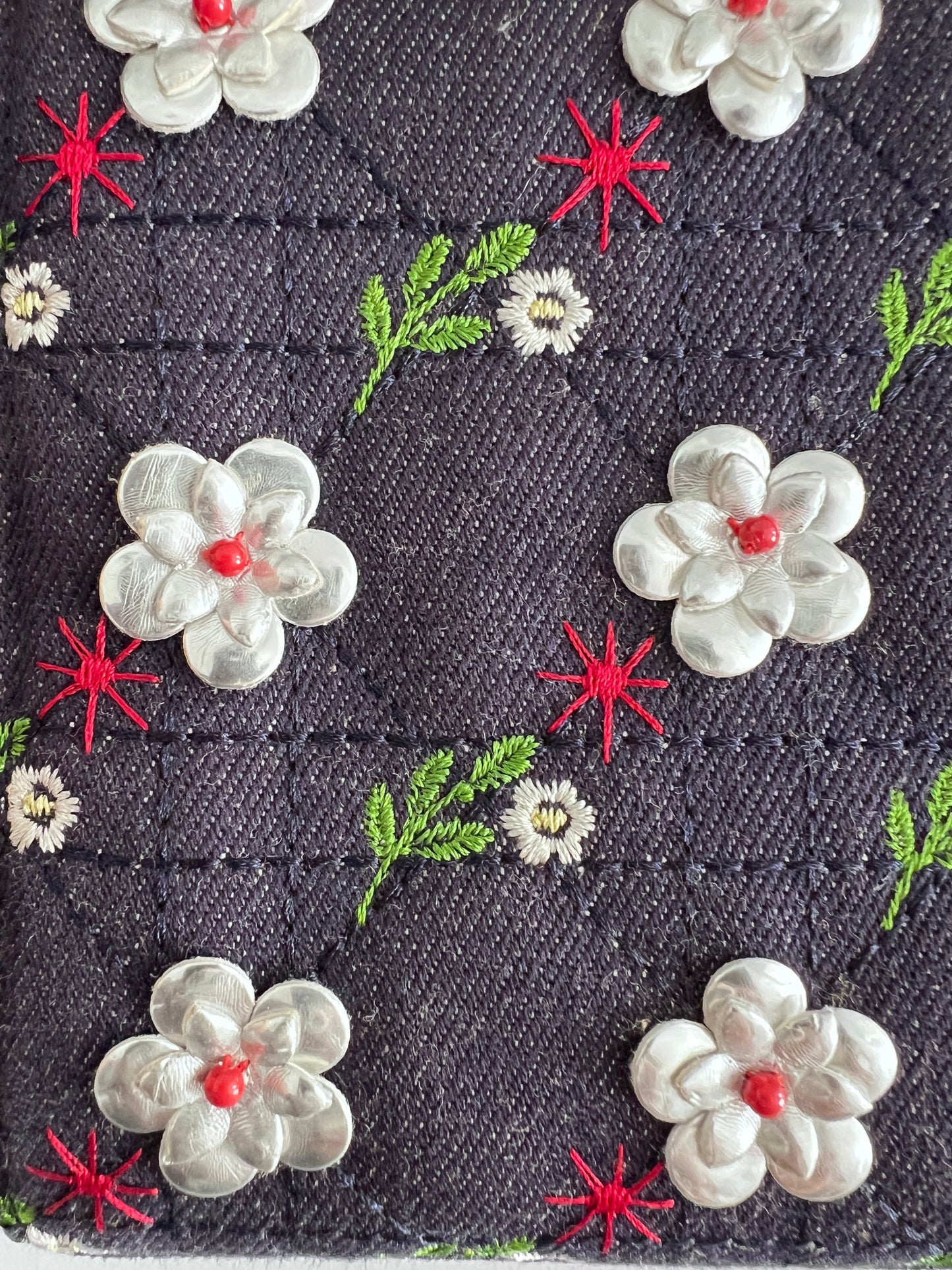 Dior mini denim floral lady Dior bag