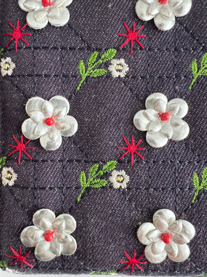 Dior mini denim floral lady Dior bag