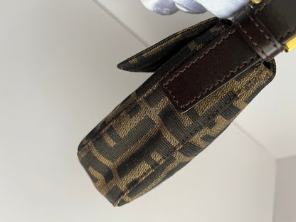 Fendi baguette FF gold hardware shoulder bag