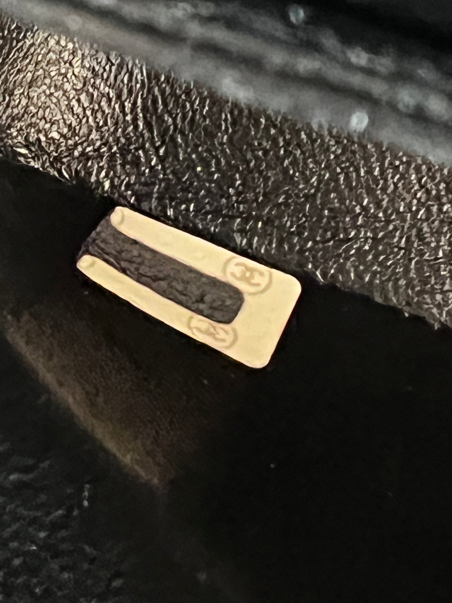 Vintage Chanel satin & leather flap bag with card holder