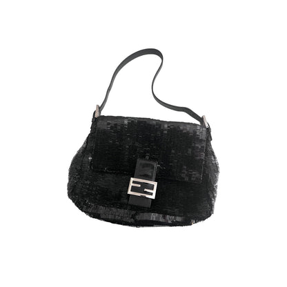 Fendi Black sequin Mamma baguette