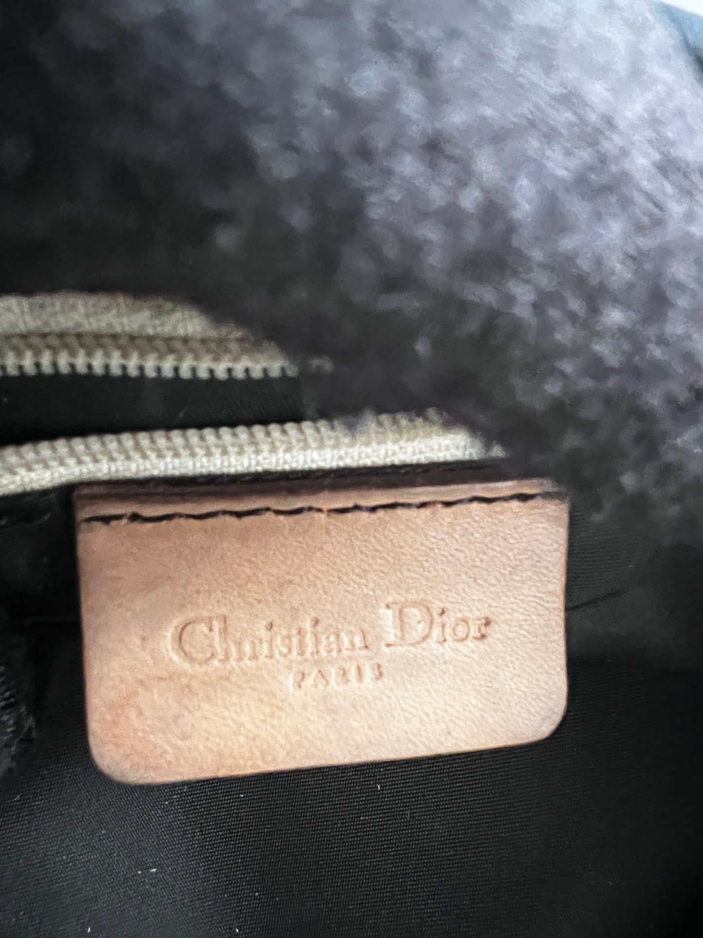 Dior green sequin saddle bag