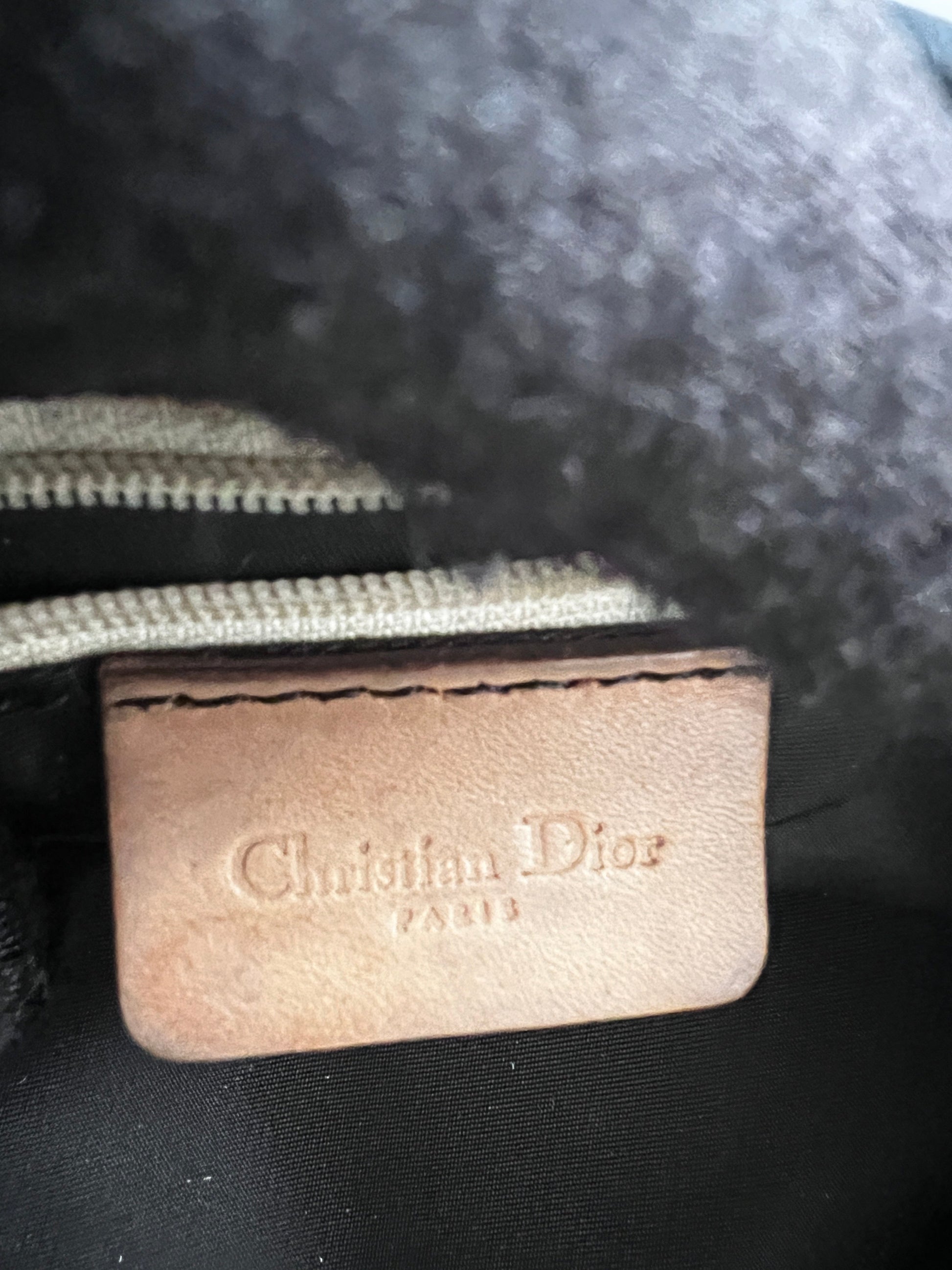 Dior green sequin saddle bag