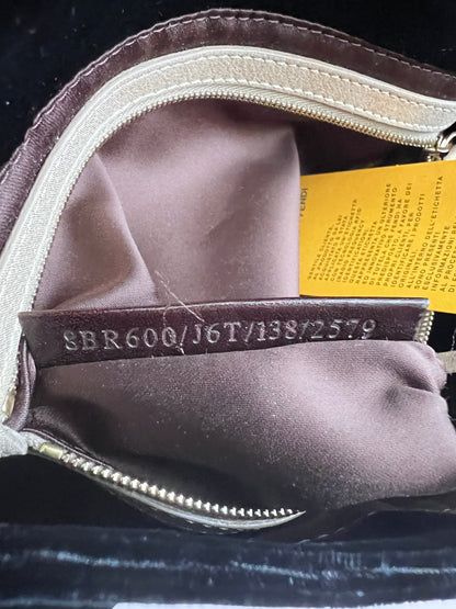 Fendi Black Velvet Gold tassels baguette