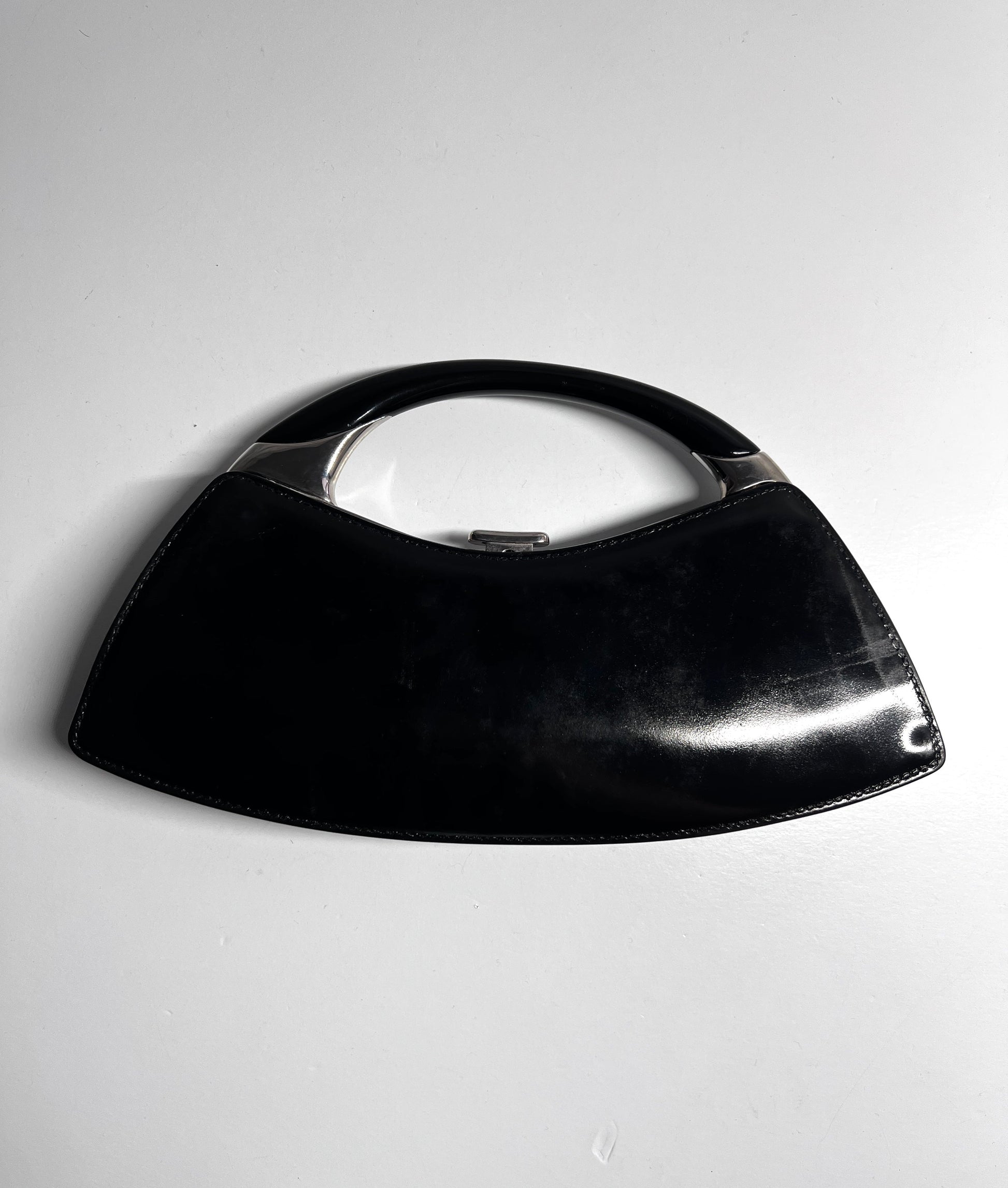 Vintage Dior Black patent bondage mini bag