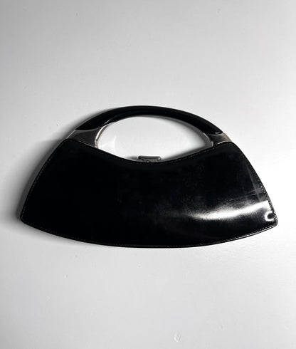 Vintage Dior Black patent bondage mini bag