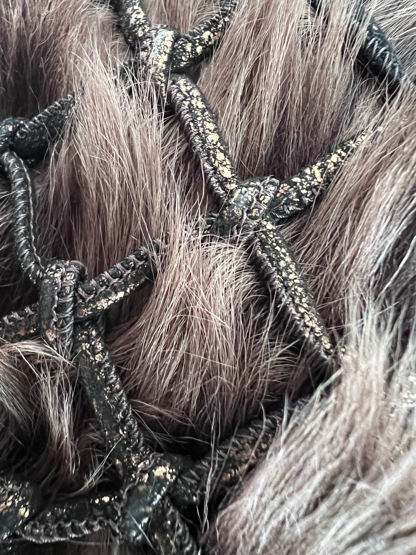 Bottega Veneta fur hobo woven bag