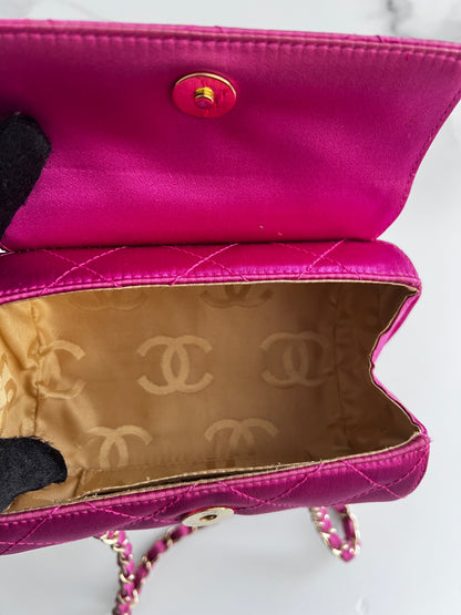 Vintage Chanel pink satin mini bag