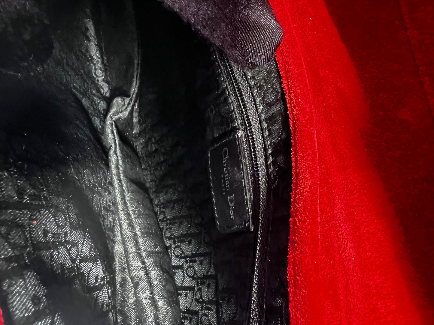 Vintage Dior red Python with suede saddle