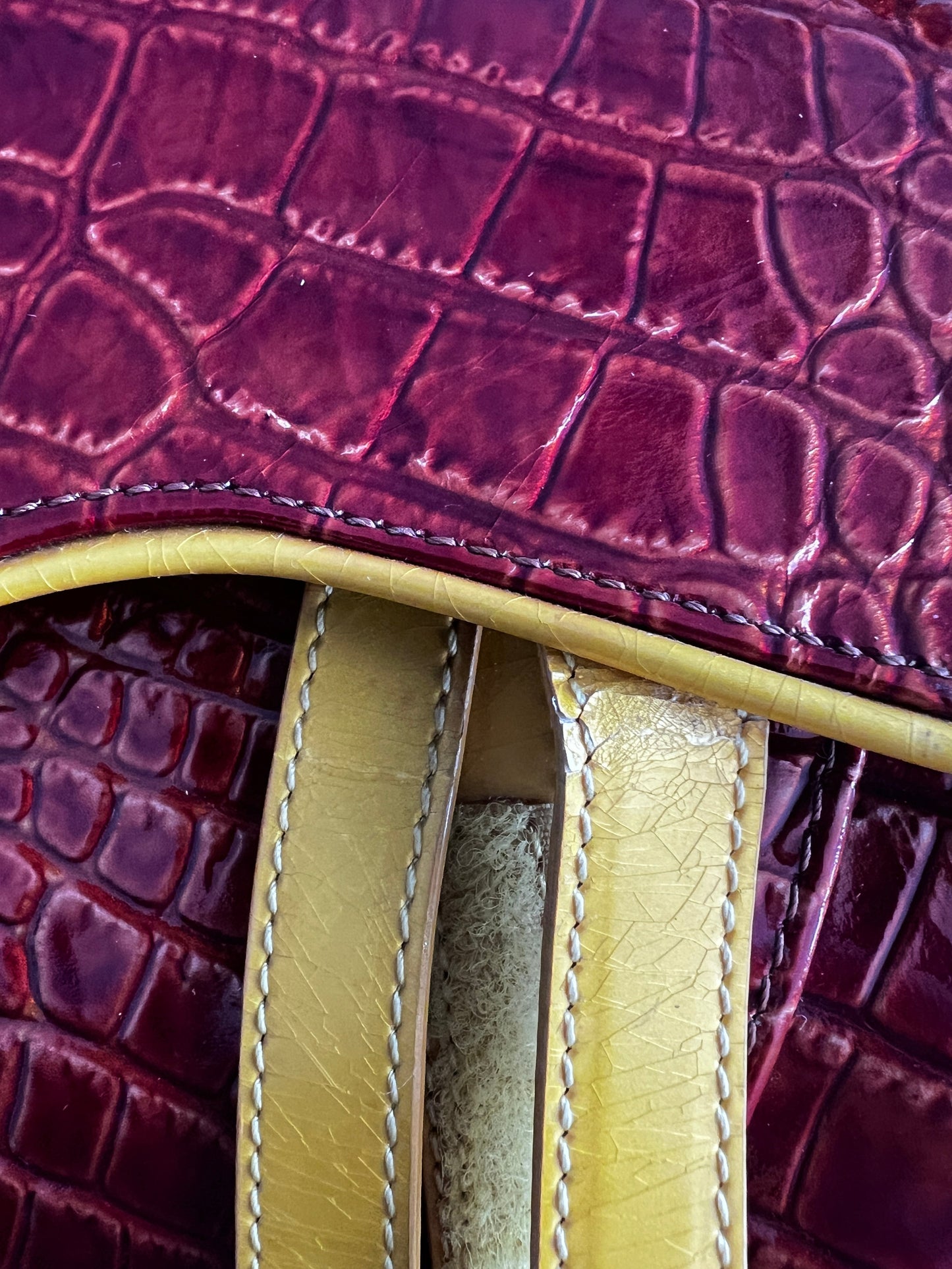 Vintage Dior crocodile embossed saddle bag