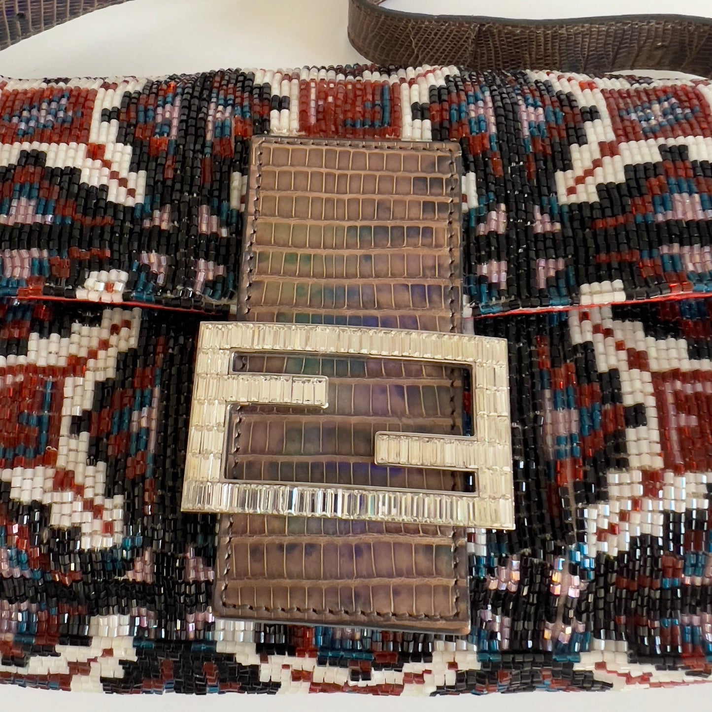 Vintage Fendi Geometric Beaded Baguette