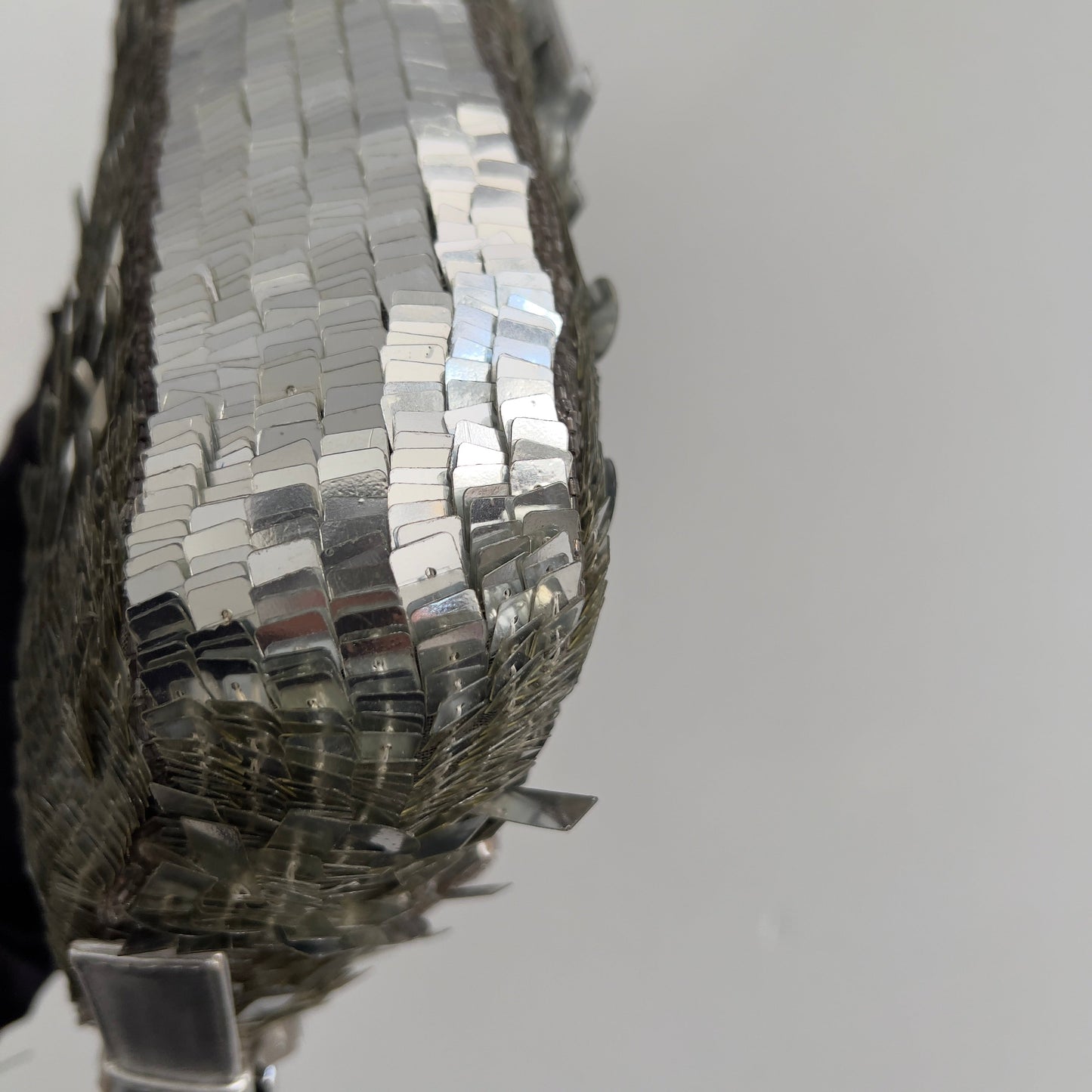 Vintage Fendi silver sequin baguette