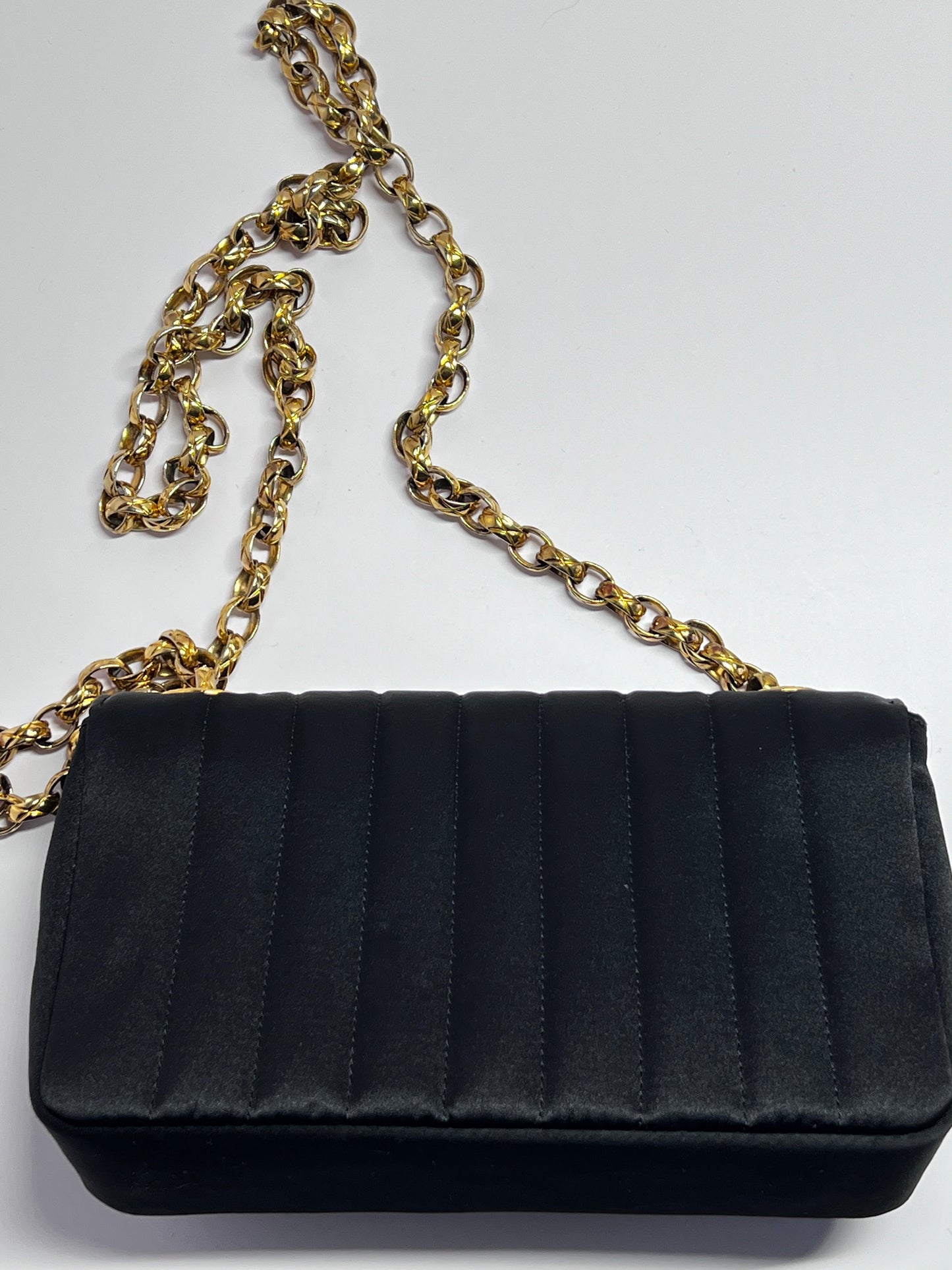 Vintage Chanel mini rectangular satin flap bag