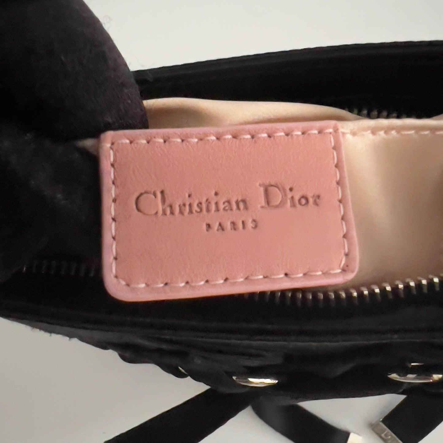 Vintage Dior Mini Black Satin Ballet bag