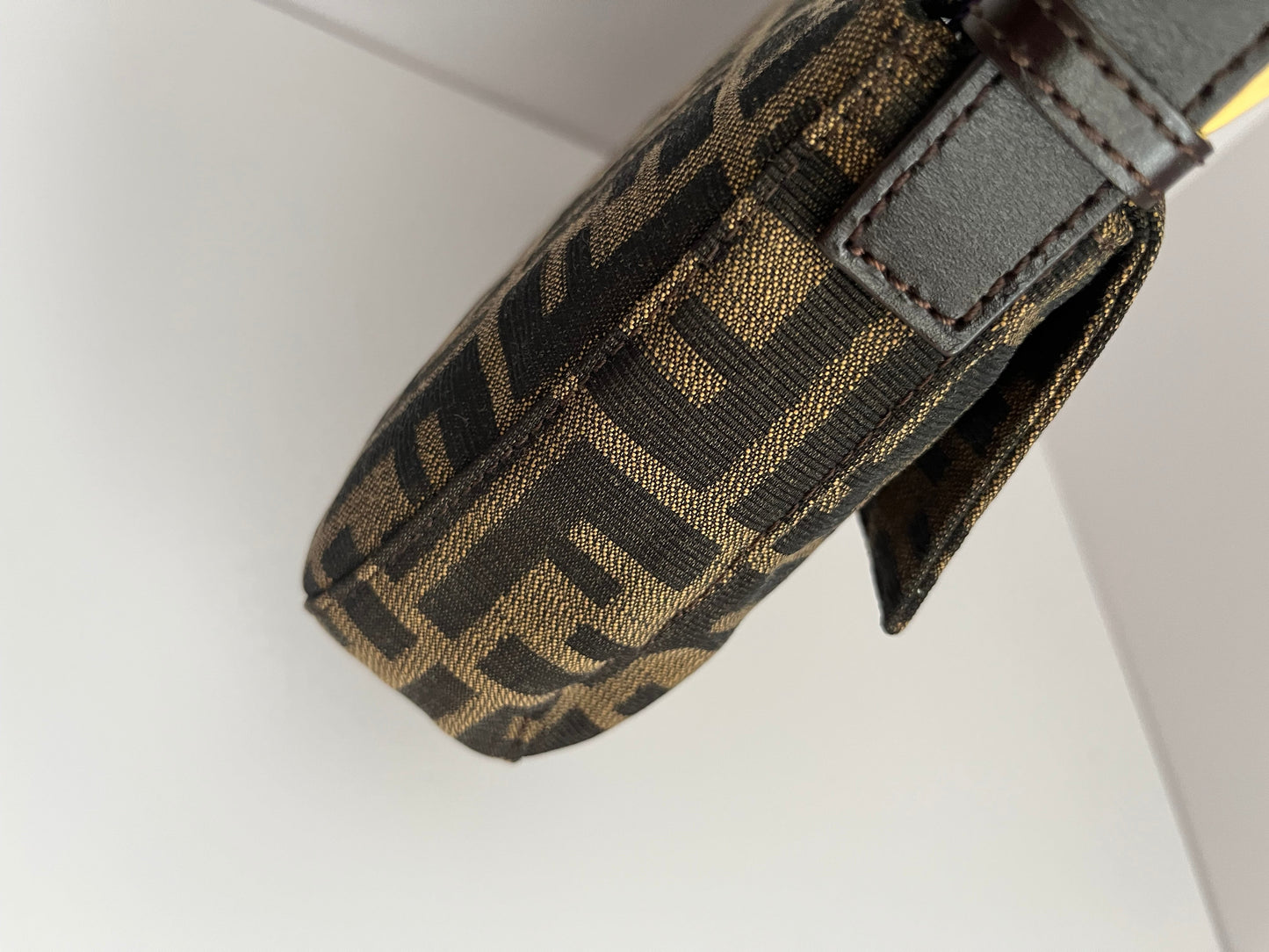 Fendi baguette FF gold hardware shoulder bag