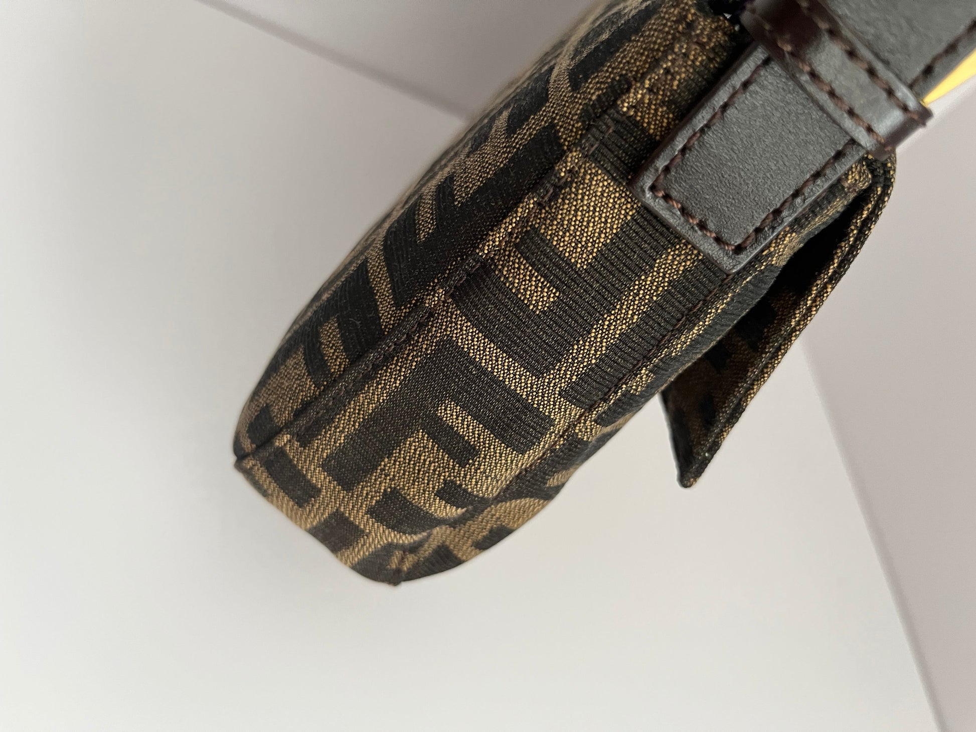 Fendi baguette FF gold hardware shoulder bag