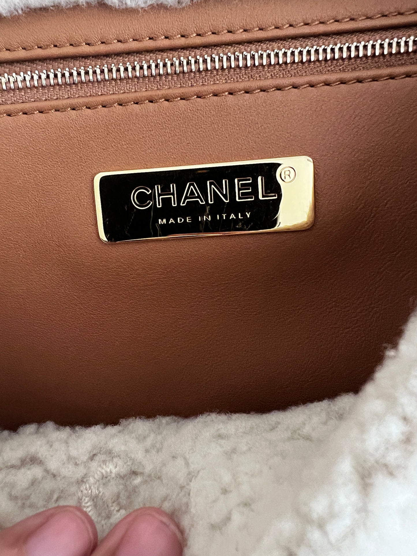 Chanel embroidered shearling 19bag