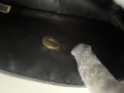 Chanel classic flap mini black satin gold hardware shoulder bag