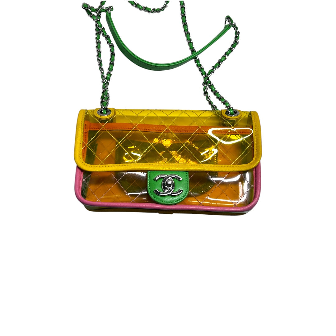 Chanel coco splash mini rectangular flap bag pink& yellow