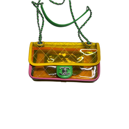 Chanel coco splash mini rectangular flap bag pink& yellow