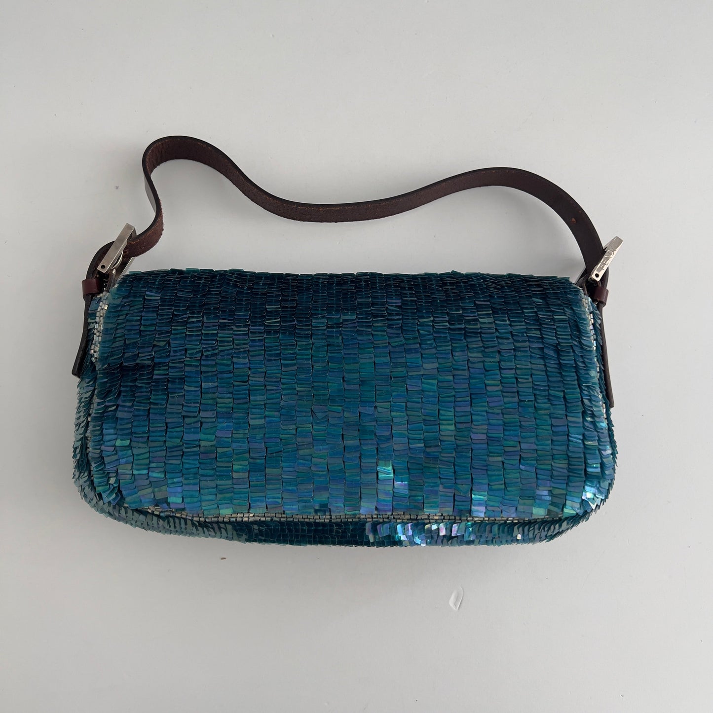 Vintage Fendi Blue Sequin Baguette