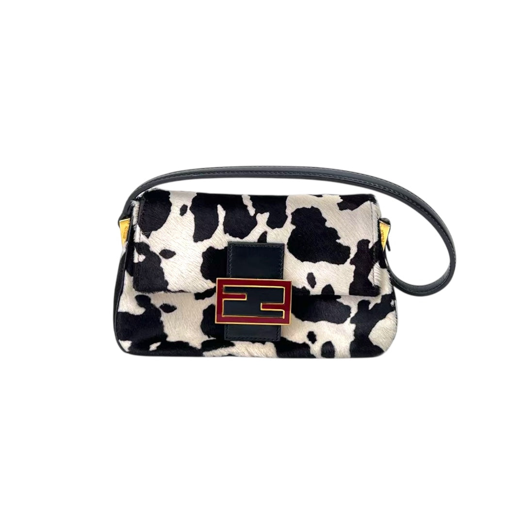 Fendi Fendi baguette mini mamma pony hair shoulder bag